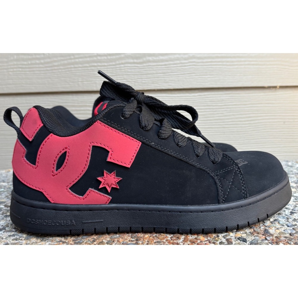 DC Court Graffik Shoes Mens 8.5W Black Red Composite Toe Safety Shoes DC60102